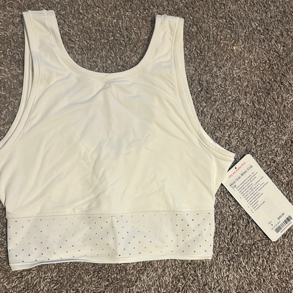 White Cropped Tank Top